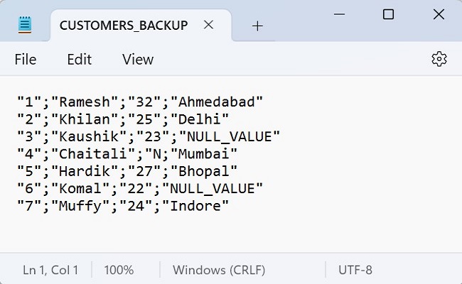 Export table into csv5