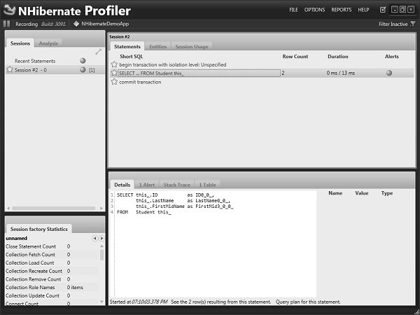 NHibernate Profiler Application