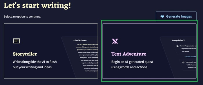 NovelAI Textadventure Selection