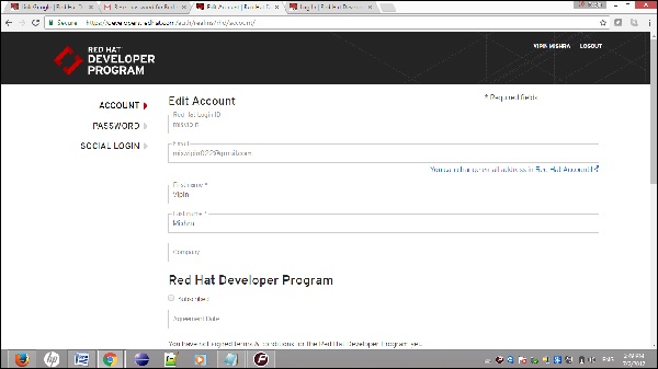 RedHat Account Setting Step3-2