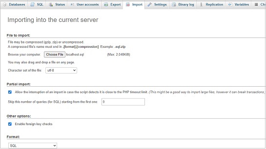 Import Dashboard