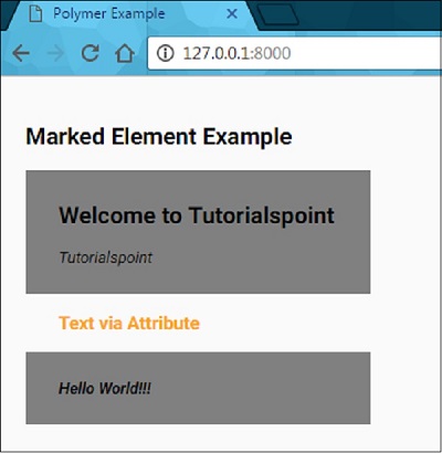 Polymer Marked Element