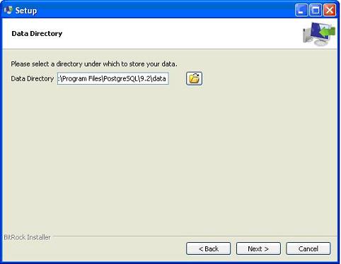 postgresql install data dir