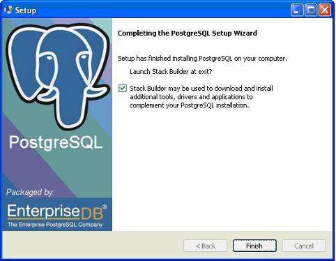 postgresql install finish