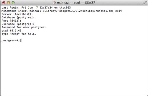 Postgresql SQL Shell on Mac