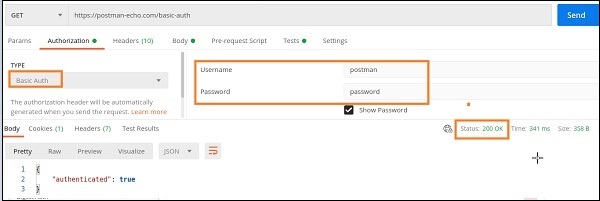 Username and password 