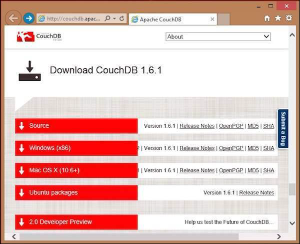 CouchDB Download Links Formats