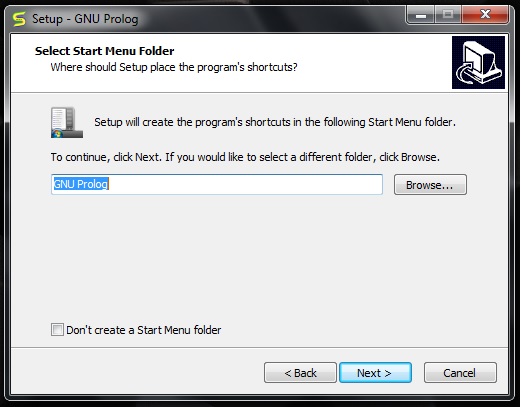 Select Start Menu Folder