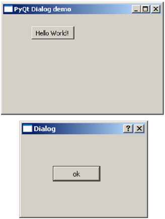 QDialog Class Output