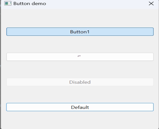 qpushbutton widget output