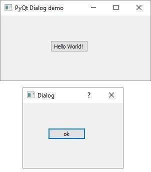 QDialog Class Output