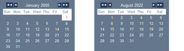 Calendar Dialog