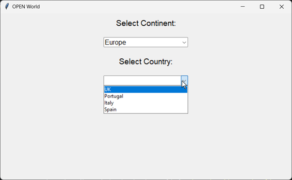 Continent Selection