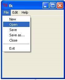 tkinter menu