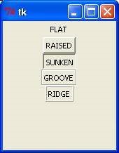 Tkinter Relief styles