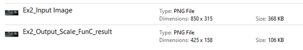 output scale func result