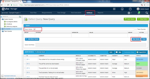 Query Type Defect