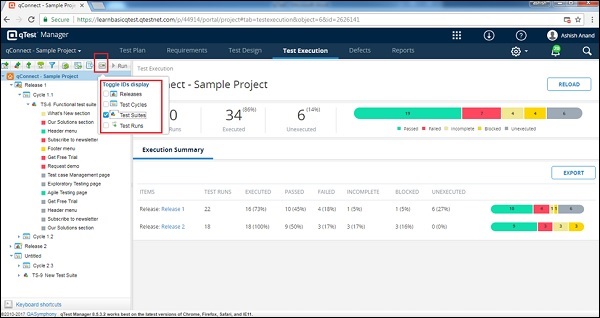 Toggle Test Execution