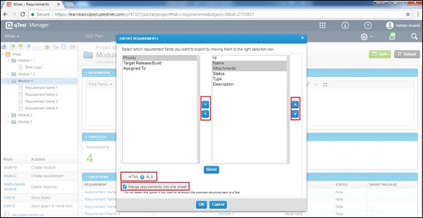 XLS Export Setting