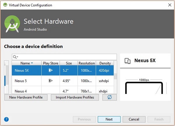 Choose Device Definition