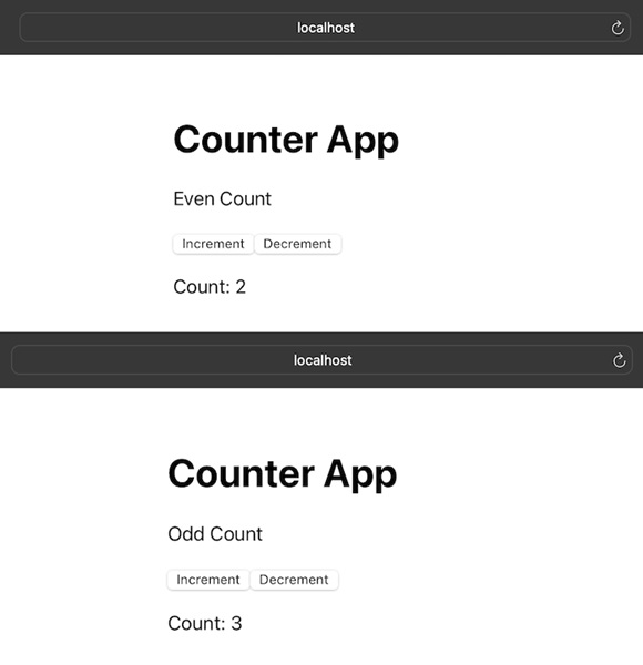 counter app even odd