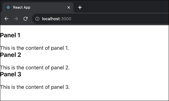 panels content