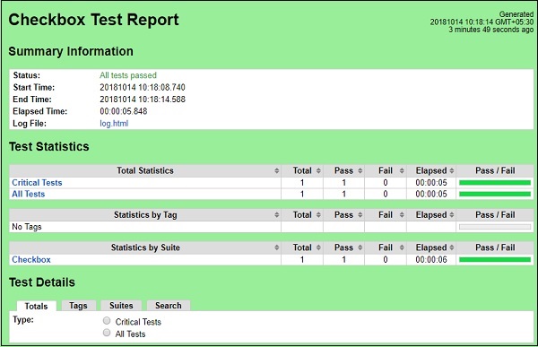 Checkbox Report