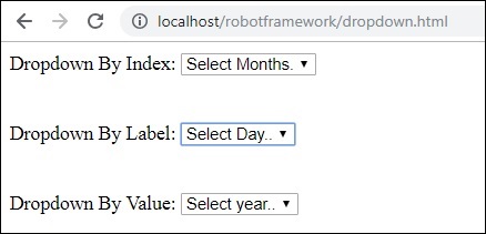 Dropdown example