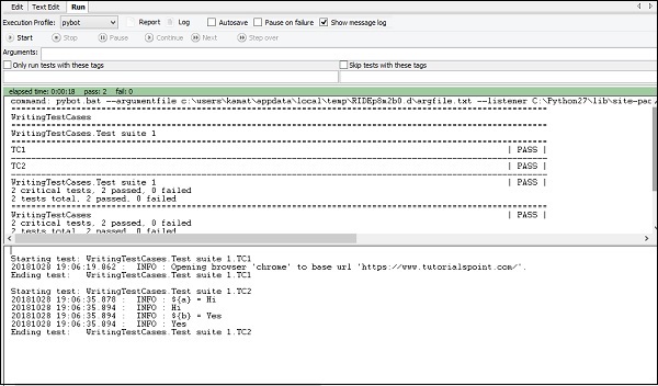 execute test case