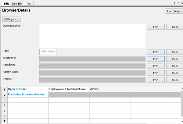 Library keywords created arguments