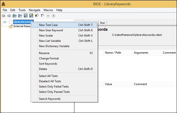 Library New Test Case