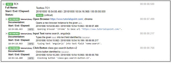 log details Exs