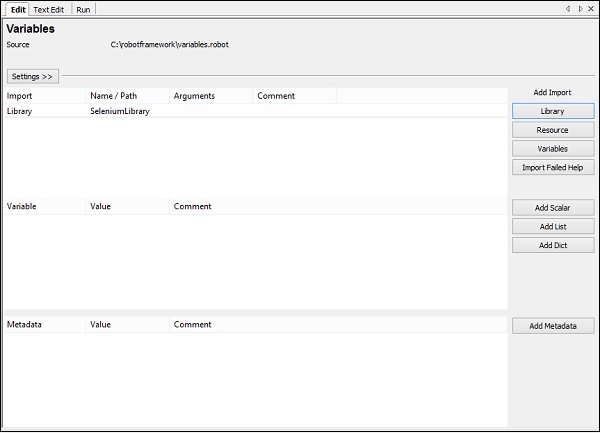 Scalar Variable displayed