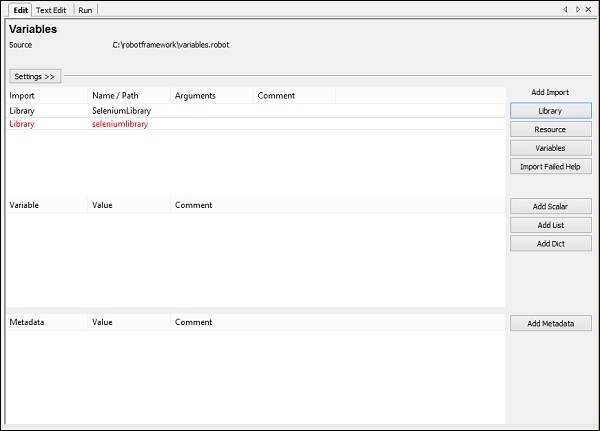 Scalar Variable displayed