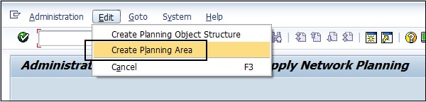 Create Planning Area