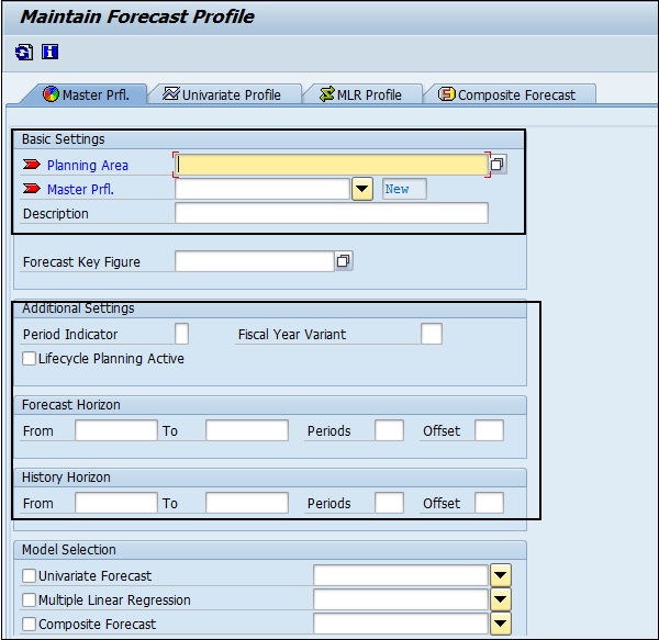 Maintain Forecast Profile