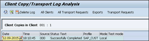 Transport Log Analysis