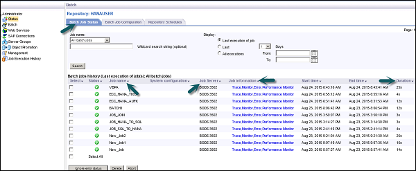 Batch Job Status