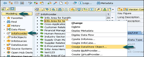 Create DataStore Object