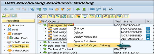 Create InfoObject Catalog