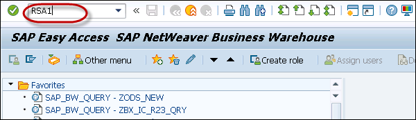 Call SAP BW Workbench