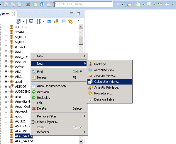 Create Calculation View