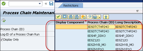 Perform Process Chain Maintenance