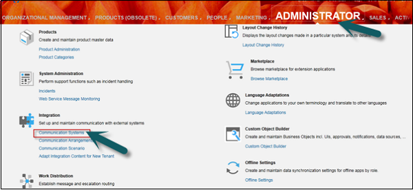 Communication system in C4C