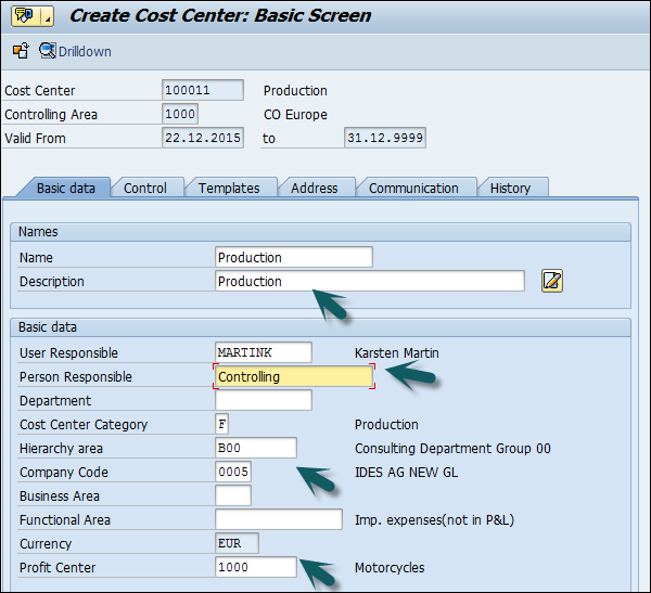 Basic Data tab