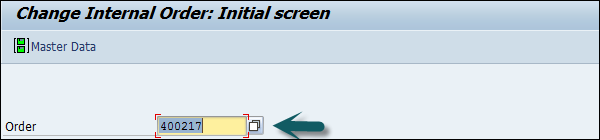 Change Internal Order Number