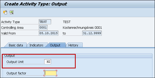 Output Tab