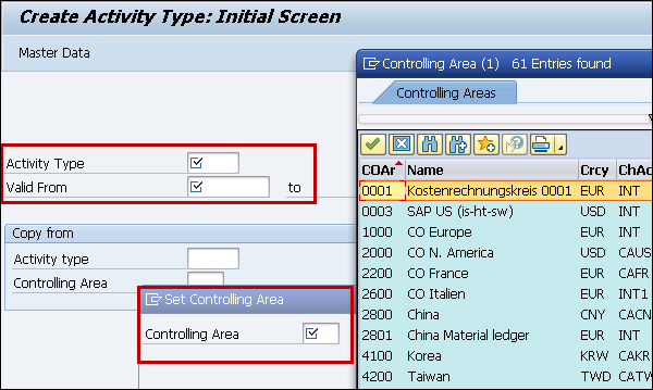 Select Controlling Area