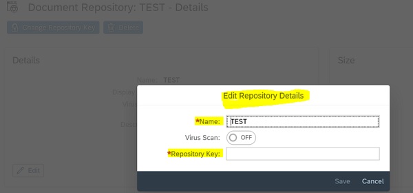 Edit Repository Details