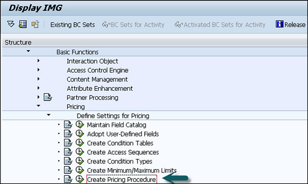Create Pricing Procedure